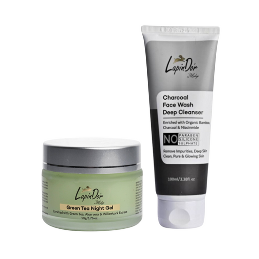 Green Tea Night Gel & Charcoal Face wash Combo