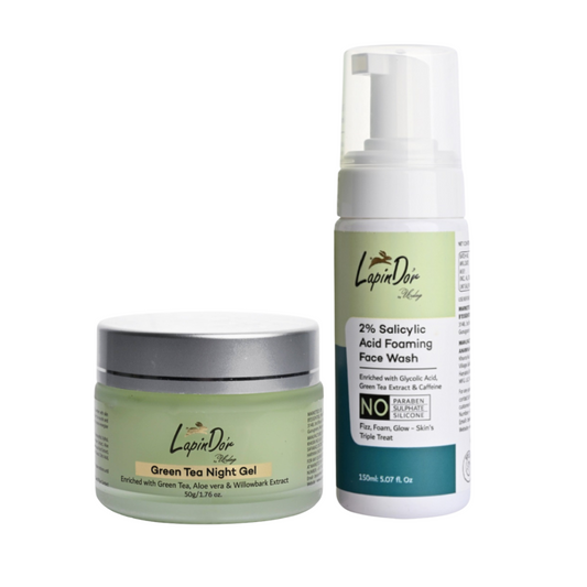 Green Tea Night Gel & Salicylic Acid Foaming Face wash Combo