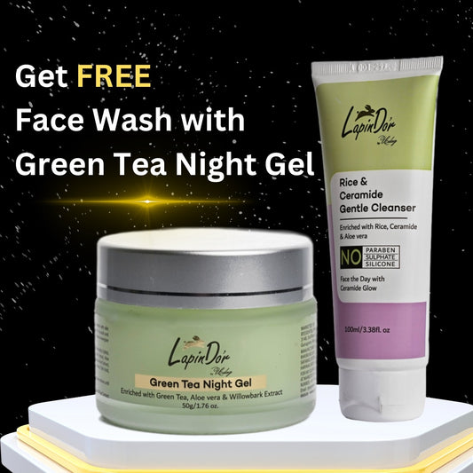 Green Tea Night Gel and Rice & Ceramide Face wash Combo