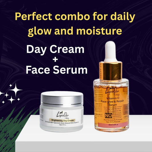 Brightening Day Cream and Vitamin C Face Serum Combo