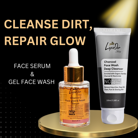 Vitamin C Face Serum & Charcoal Face Wash Combo