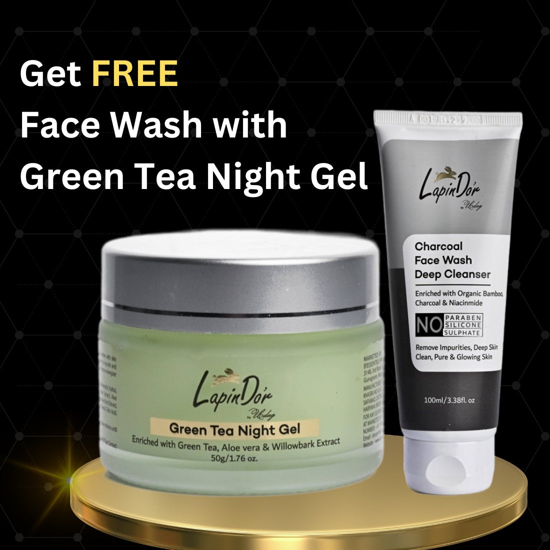 Green Tea Night Gel & Charcoal Face wash Combo