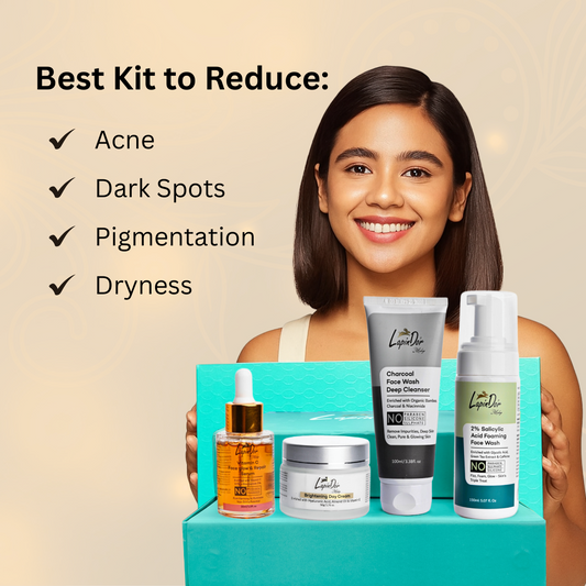 Premium Skincare Kit - Face Serum, Cream and Face Wash to Reduce Acne, Dark Spots, Pigmentation